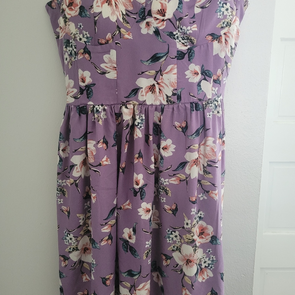 Purple floral dress